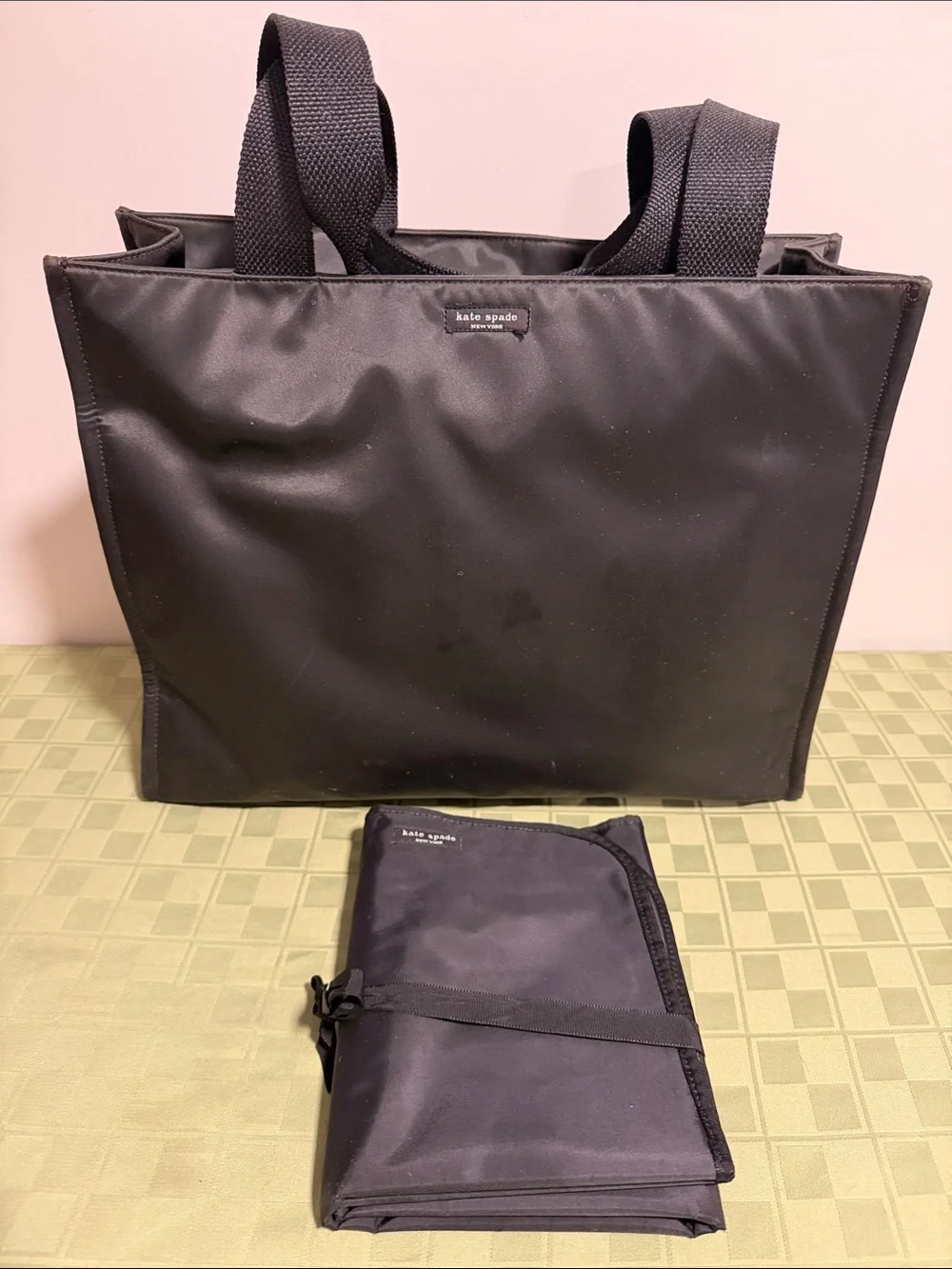 Kate Spade New York Vintage Black Nylon Diaper Bag